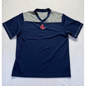 Boston Red Sox Jersey Mens Large Blue Gray Genuine Merchandise Baseball MLB